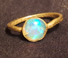 Load image into Gallery viewer, Handmade rustic opal and gold ring