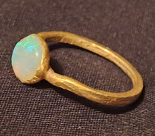 Load image into Gallery viewer, Handmade rustic opal and gold ring