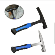 Load image into Gallery viewer, High Carbon Steel Hammer Rock Pick Flat/Pointed Tip Shock Reduction